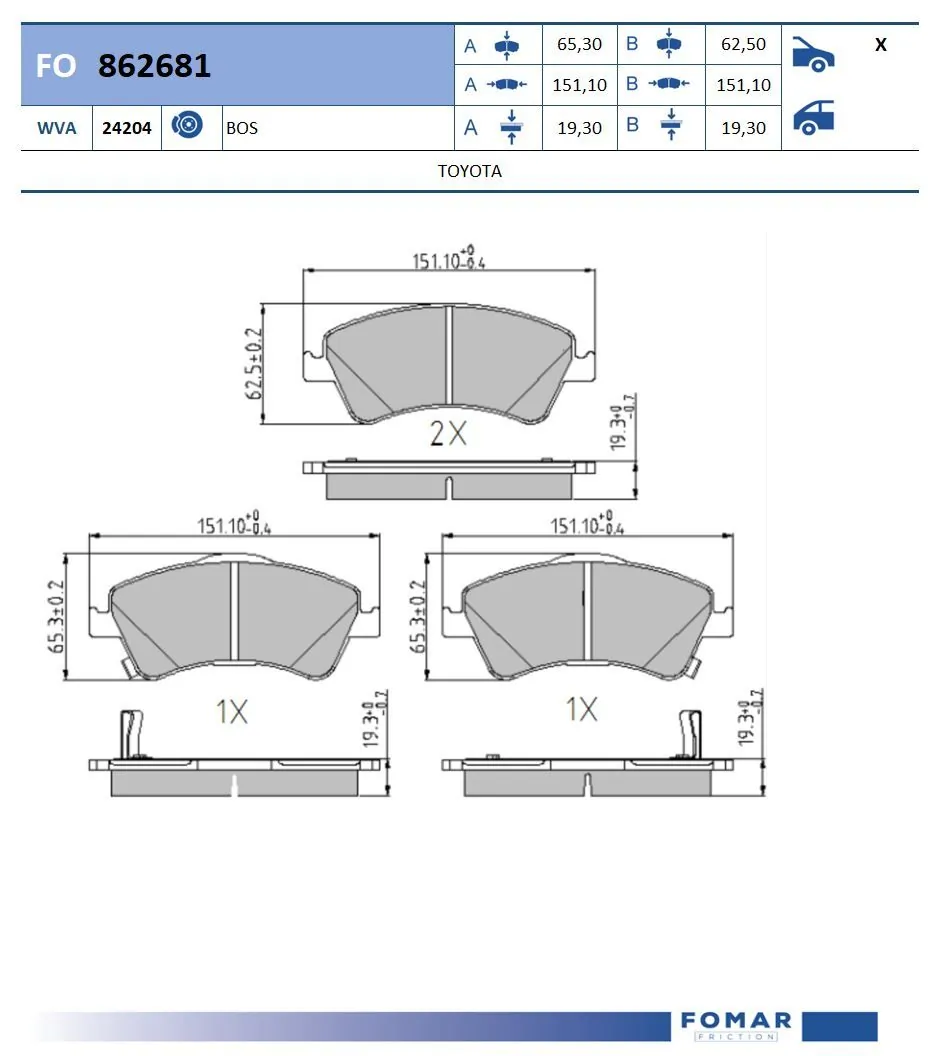 Brake Pad Set, disc brake